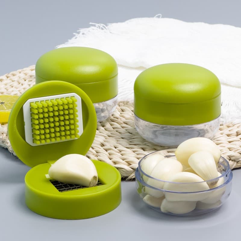 Kitchen special garlic press ABS garlic pounder household push-type stainless steel garlic masher
