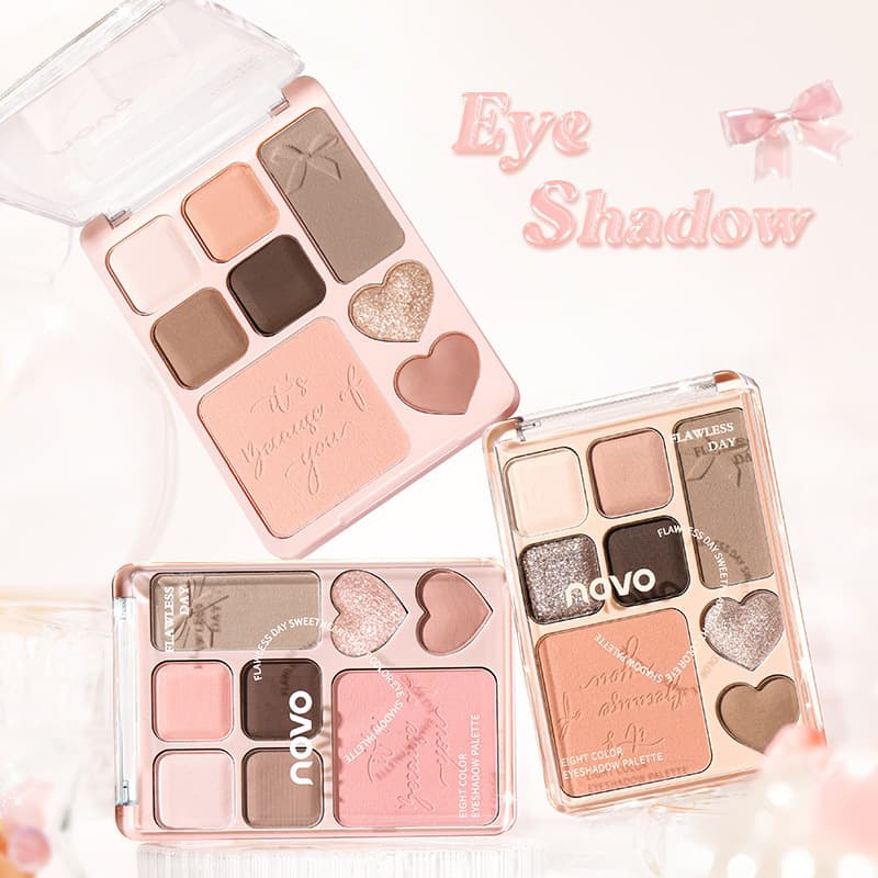 novo Leisure Sweetheart Eight-Color Eyeshadow Palette Daily Natural Earth Tone Eyeshadow Palette Affordable Cosmetics