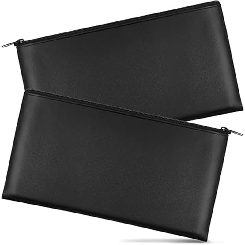 Money Bag with Zipper Bank Pouch Cash Bag Check Wallet Cosmetic Storage Leather Products Temperament Bags
