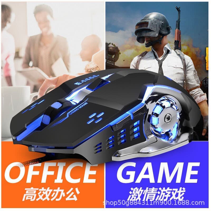 Cross-border New Factory in Stock Hot Wheels Wired Glowing eSports Gaming Mouse Silent Factory Wholesale