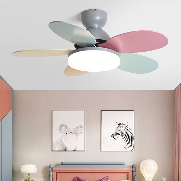 2024 New Children's Room Ceiling Fan Light, Modern Minimalist Bedroom Fan Light, Household Fan and Light Integrated