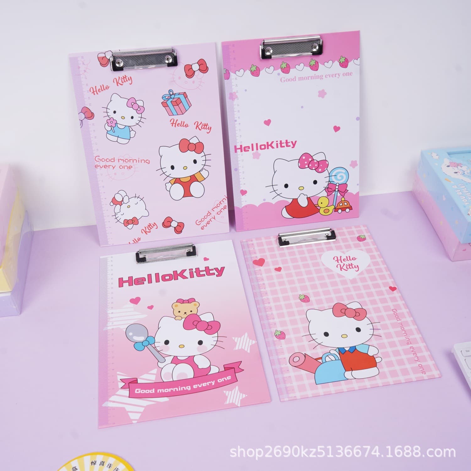 Cute Hello Kitty A4 folder cartoon Sanrio board clip primary school student multi-functional writing pad stationery cross-border