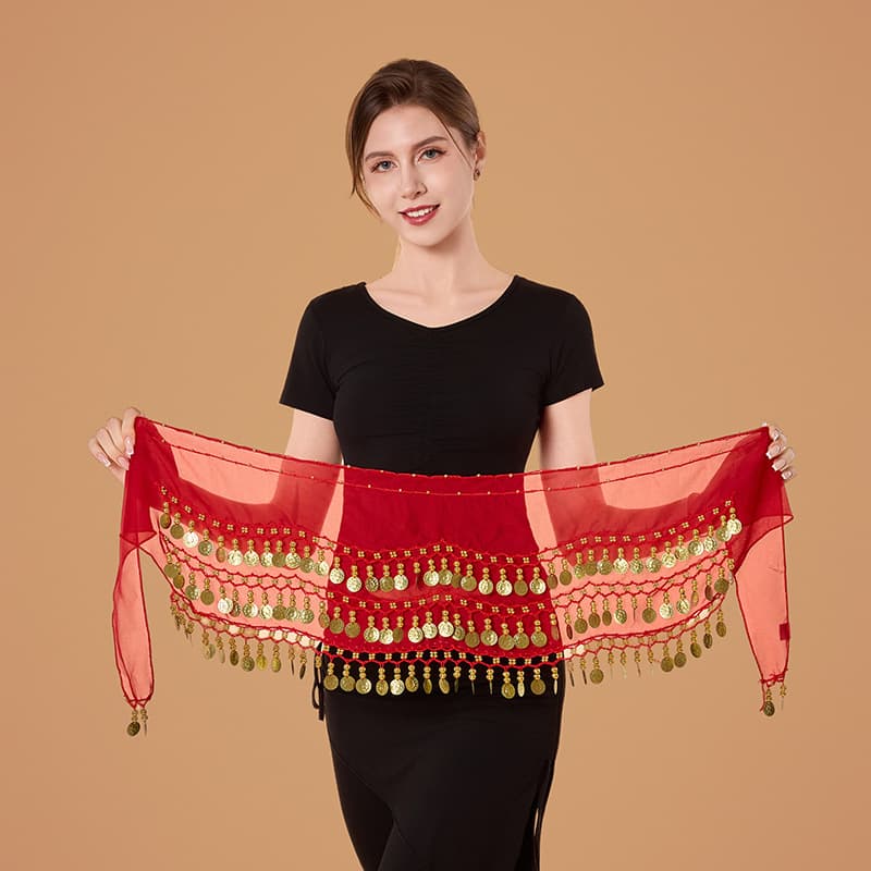 New Belly Dance Hip Scarf Practice Waist Chain Dance Performance Costume Coin Belt