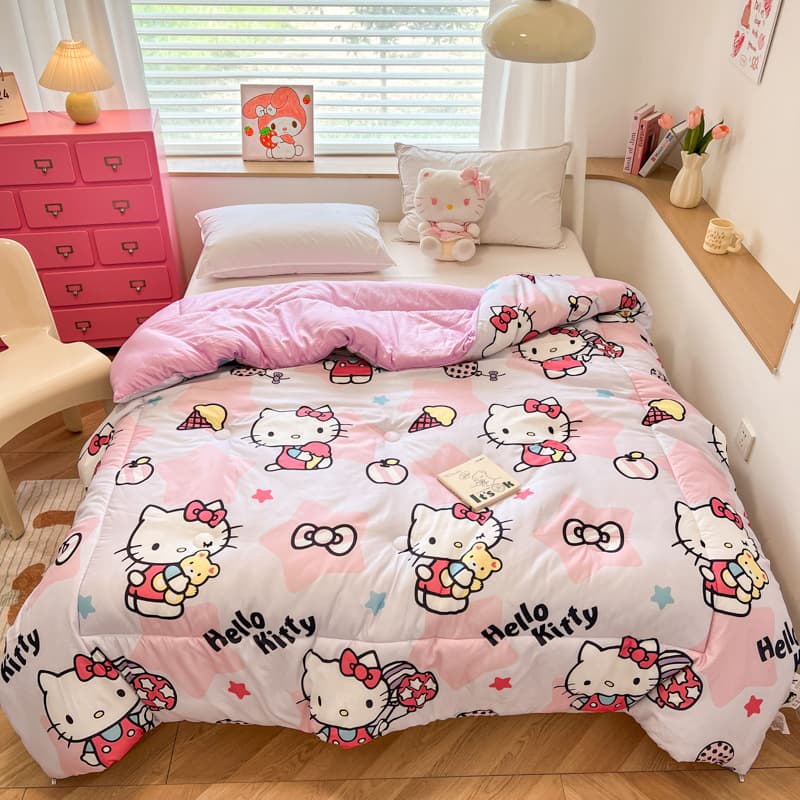 Cartoon Sanrio Washed Cotton Quilt Thick Warm Winter Blanket Core Kindergarten Dormitory Spring Autumn Blanket Gift Wholesale