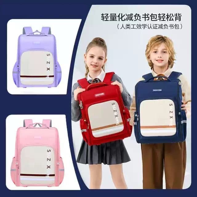 Elementary School Backpack for Boys and Girls Grades 3-6, Spine Protection Girls' Children's Large Capacity Lightweight Double Shoulder Bag Oxford Cloth Backpack