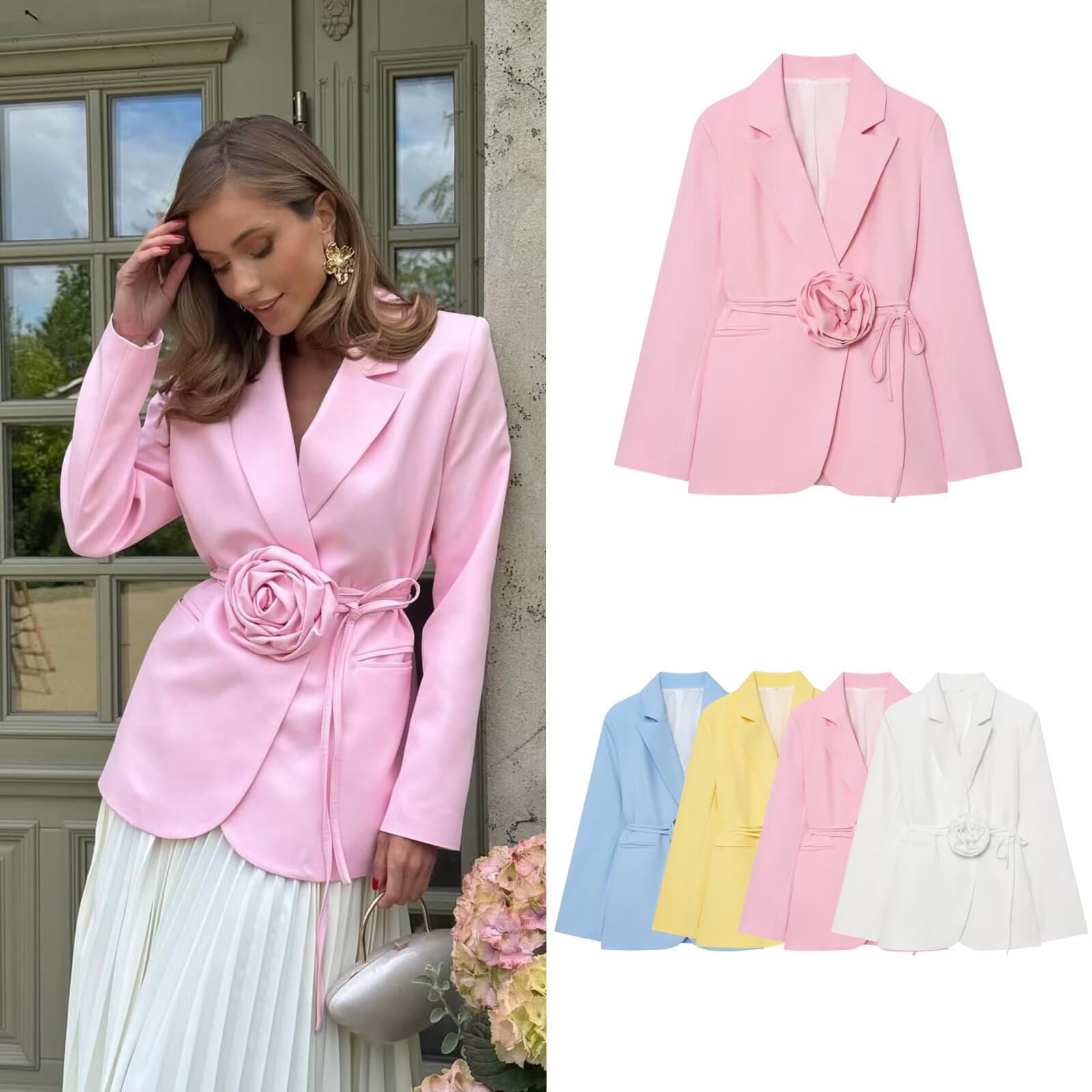Women's 2025 Autumn New Style Commuting Loose Lace Three-dimensional Flower Suit Jacket Women's Suit Jacket