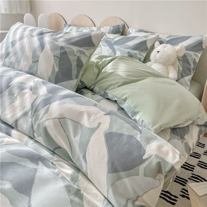 Small Fresh Pure Cotton Four-Piece Set 100% Cotton Student Dormitory Three-Piece Pastoral Bed Sheet Quilt Cover Bedding