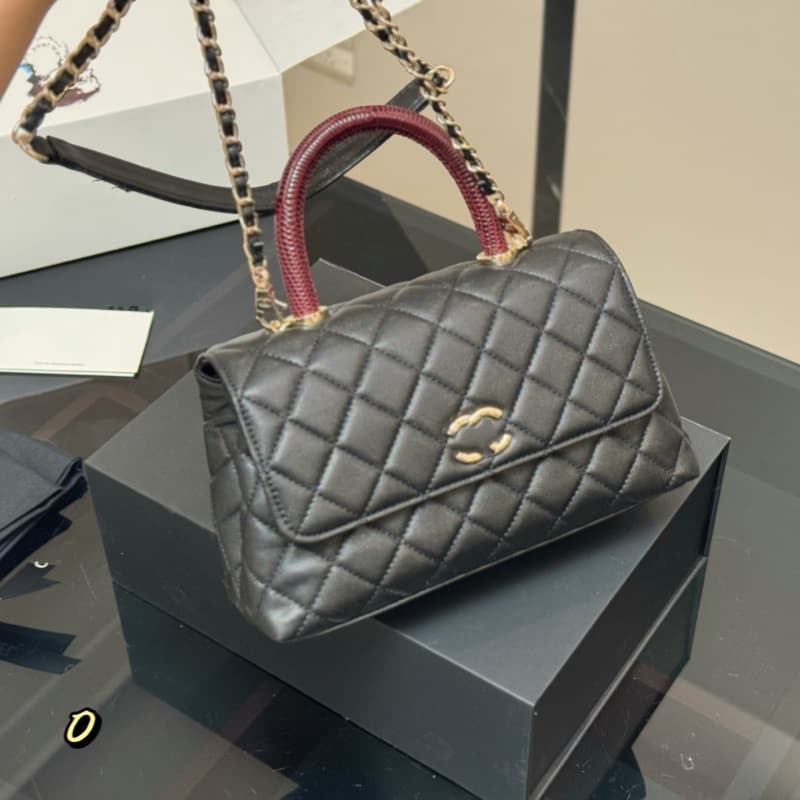 Genuine Leather Women's Bag, Chanel-Style Diamond Quilted Chain Bag, Elegant Handbag, New High-End Fashion Versatile Shoulder Crossbody Bag