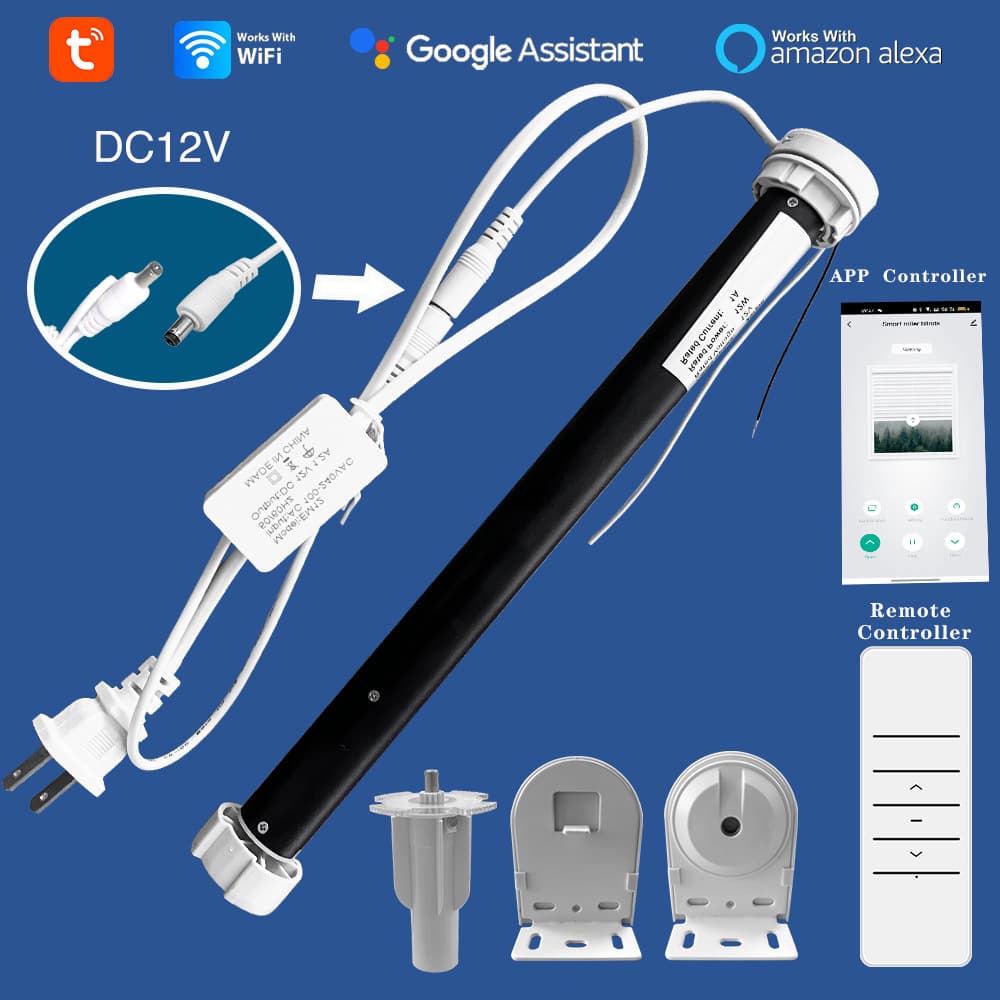 Foreign trade supply of graffiti-enabled WiFi smart roller blind motors suitable for 38mm aluminum tubes, voice-controlled electric tubular motors