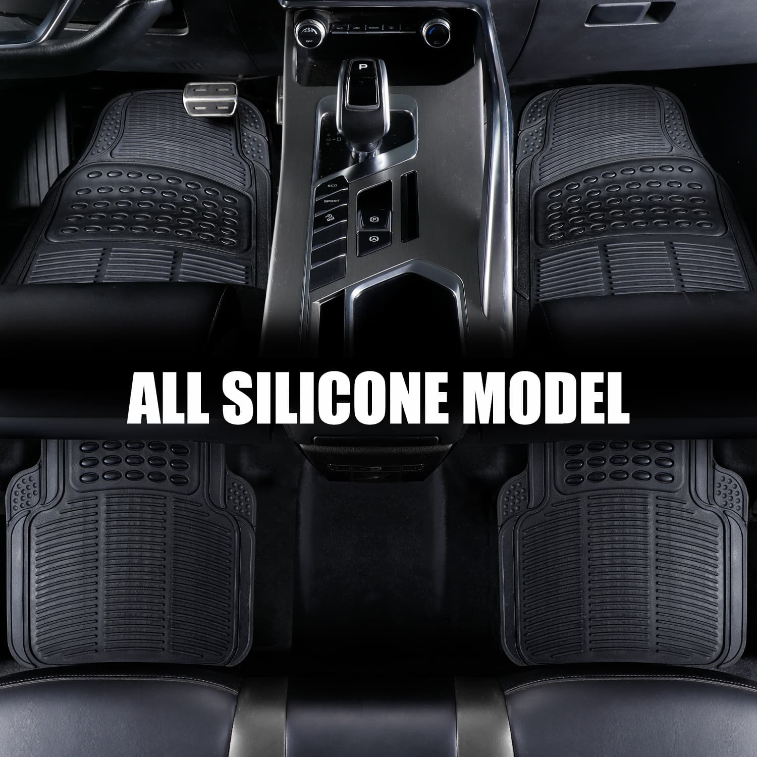 Four-eye four-piece set PVC car floor mats, car mats, universal anti-slip mats, waterproof floor mats, heat-resistant protective mats