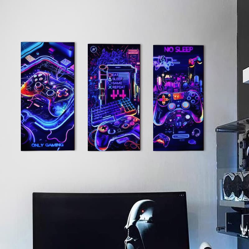 Cross-border new game cyberpunk wooden signage children's e-sports room hanging wall decoration wooden signage