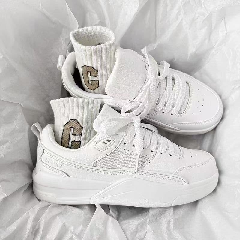 Korean Trendy Low-top Lace-up White Shoes Men's Niche Design Sense Sports Trend Low-top Student Couple Casual Shoes