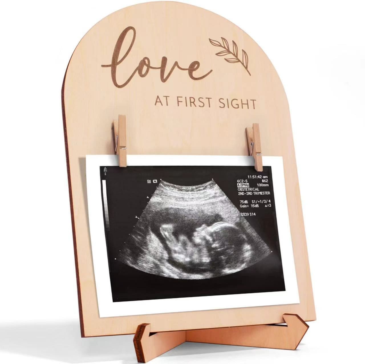 Wooden double-sided ultrasound photo frame pregnancy or commemorative newborn countdown photo frame desktop decoration table