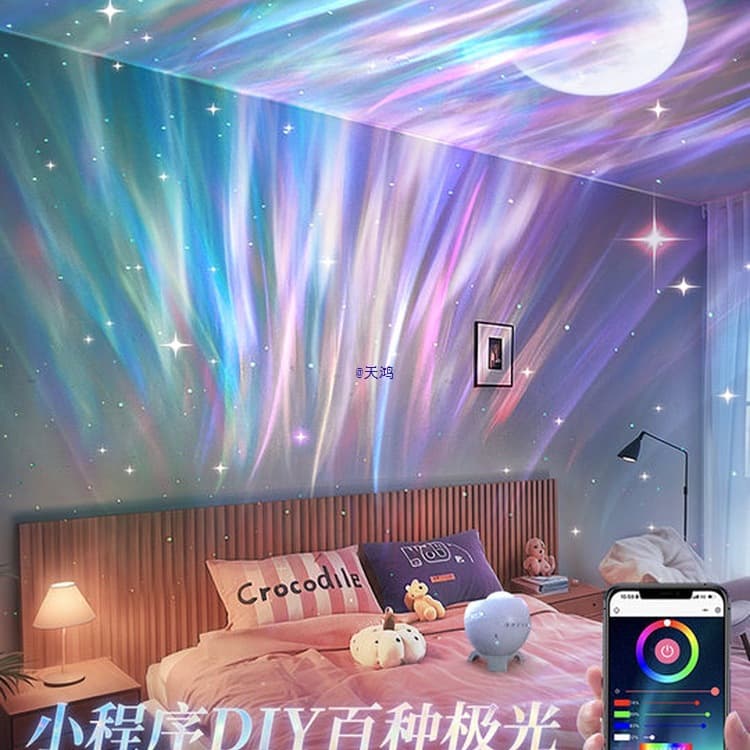 Northern Lights Starry Sky Projector Lamp Ten Thousand Fire Night Light Starry Bedroom Atmosphere Emotional Tone Birthday Gift for Women 2025