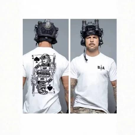 Military Tactical Art Style Summer Casual T-Shirt Men's Luxury Brand Tops 2026 New Short Sleeve