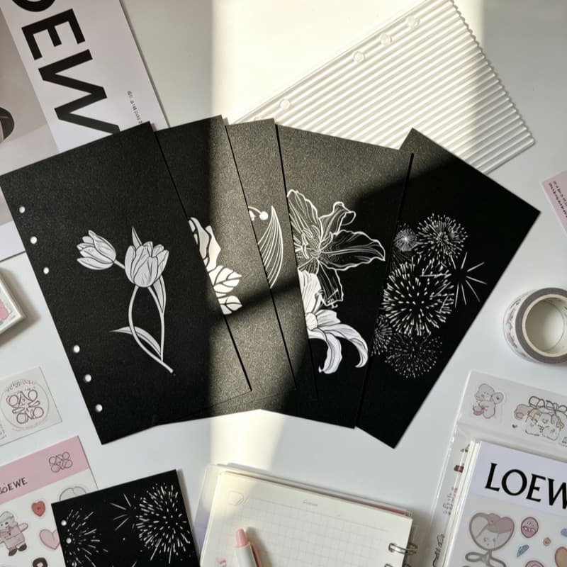 Creative flashing minimalist flower loose-leaf A5a6 notebook cover title page separator collection ins style detachable