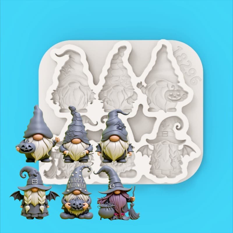 Halloween Long Hat Gnome Silicone Mold for Cold Process Soap, Aroma Stones, Halloween Party Cartoon Dwarf Silicone Mold