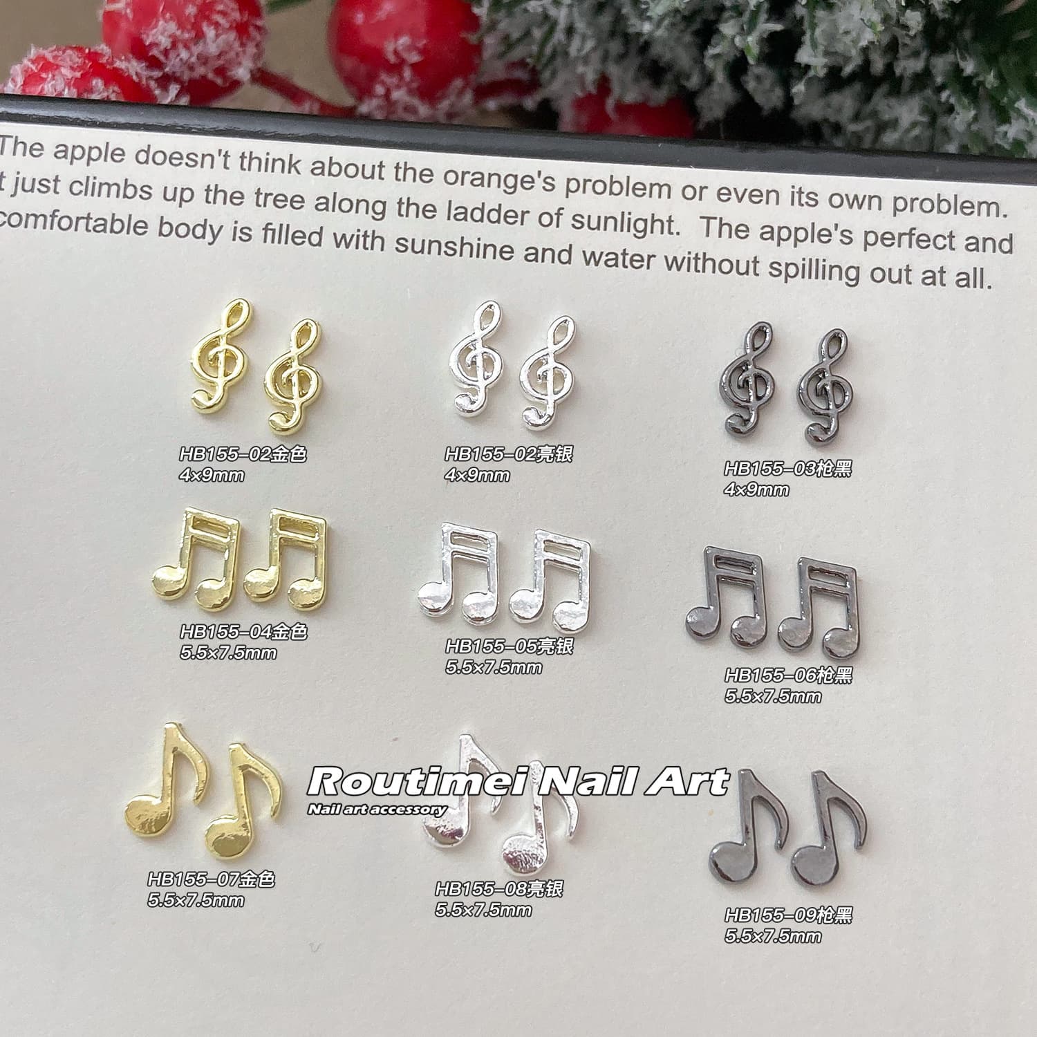 New Alloy Music Note Nail Art Decor, Premium Light Luxury Versatile Niche Style Alloy Music Note Nail Charms