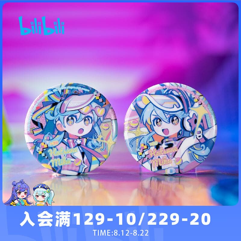 Official Hatsune Miku Mirror Encounter Retro and Future Series Badge Pin Pendant Standee Cartoon