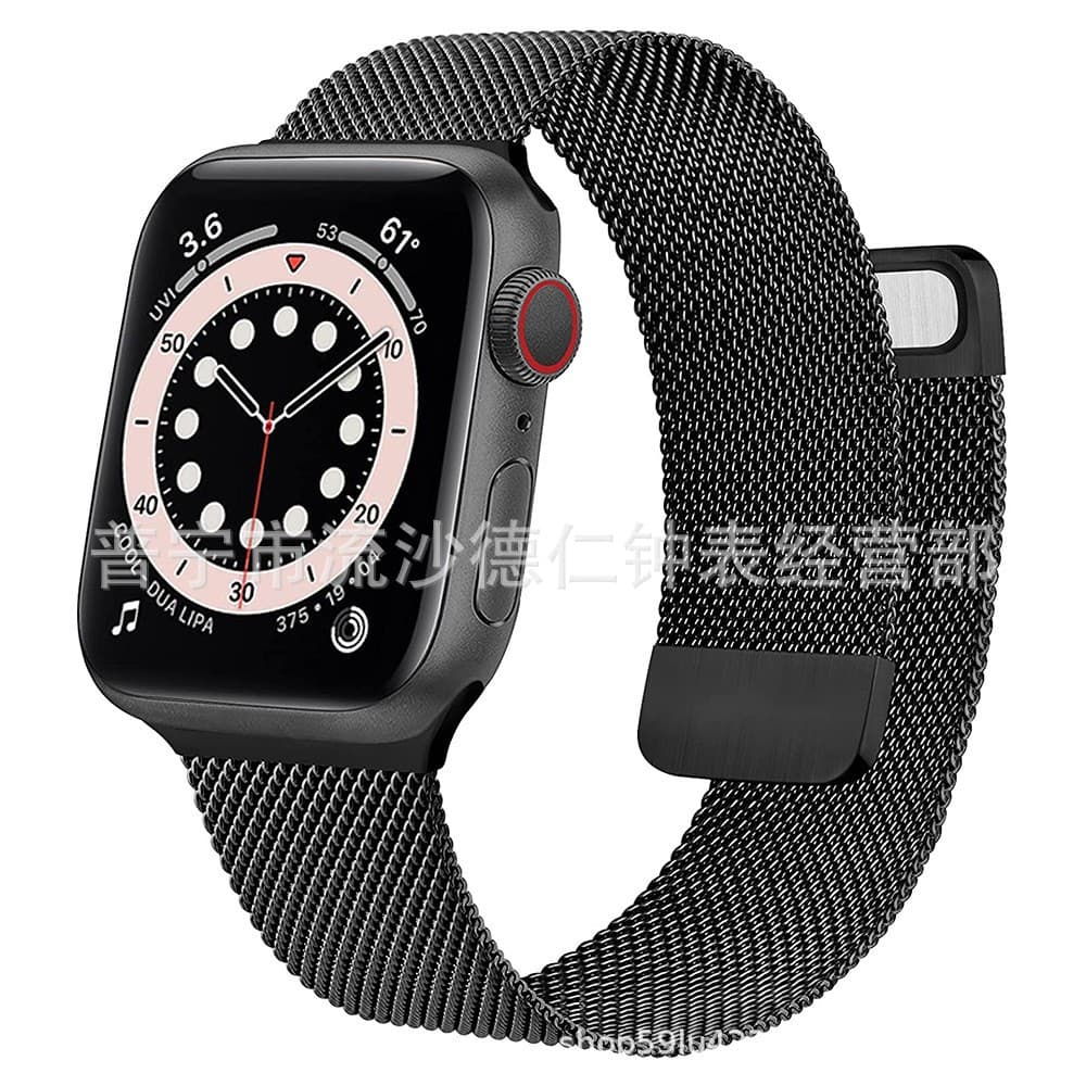 Two-piece Milanese magnetic stainless steel strap for iWatch S9/Apple Watch 8/7/6/5/SE