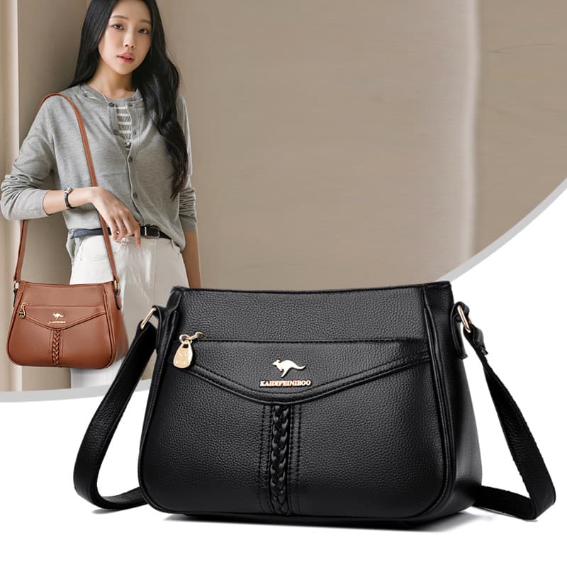Bag ladies fashion pu women's bag 2025 new soft leather versatile middle-aged mother large capacity single shoulder crossbody bag trendy