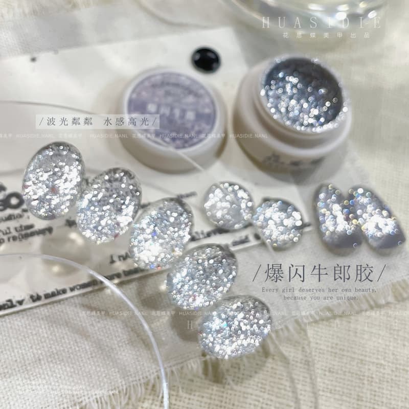 Xiaoying Manicure-Explosive Cowherd Glue Japanese-style Platinum Glue Nail Art High-density Silver Platinum Glue Can Be Drawn