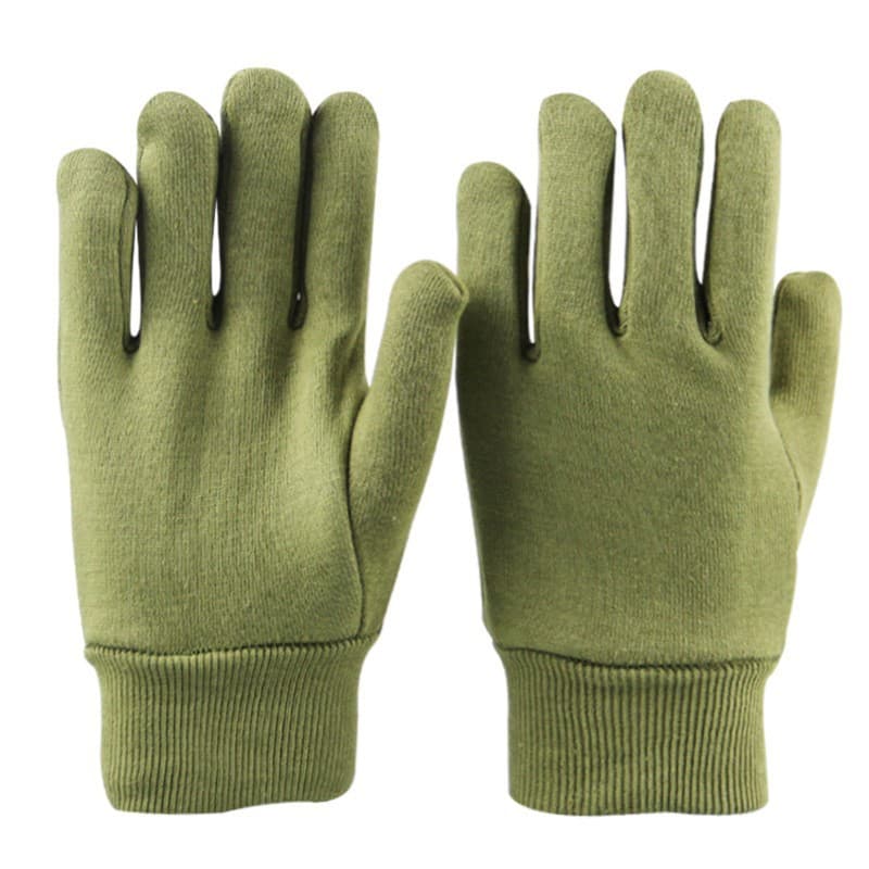 Manufacturer Olive Green Flannel Gloves Thick Warm Labor Cold Storage Handling Elastic Cuff Anti-Cold Heat Insulation Gloves