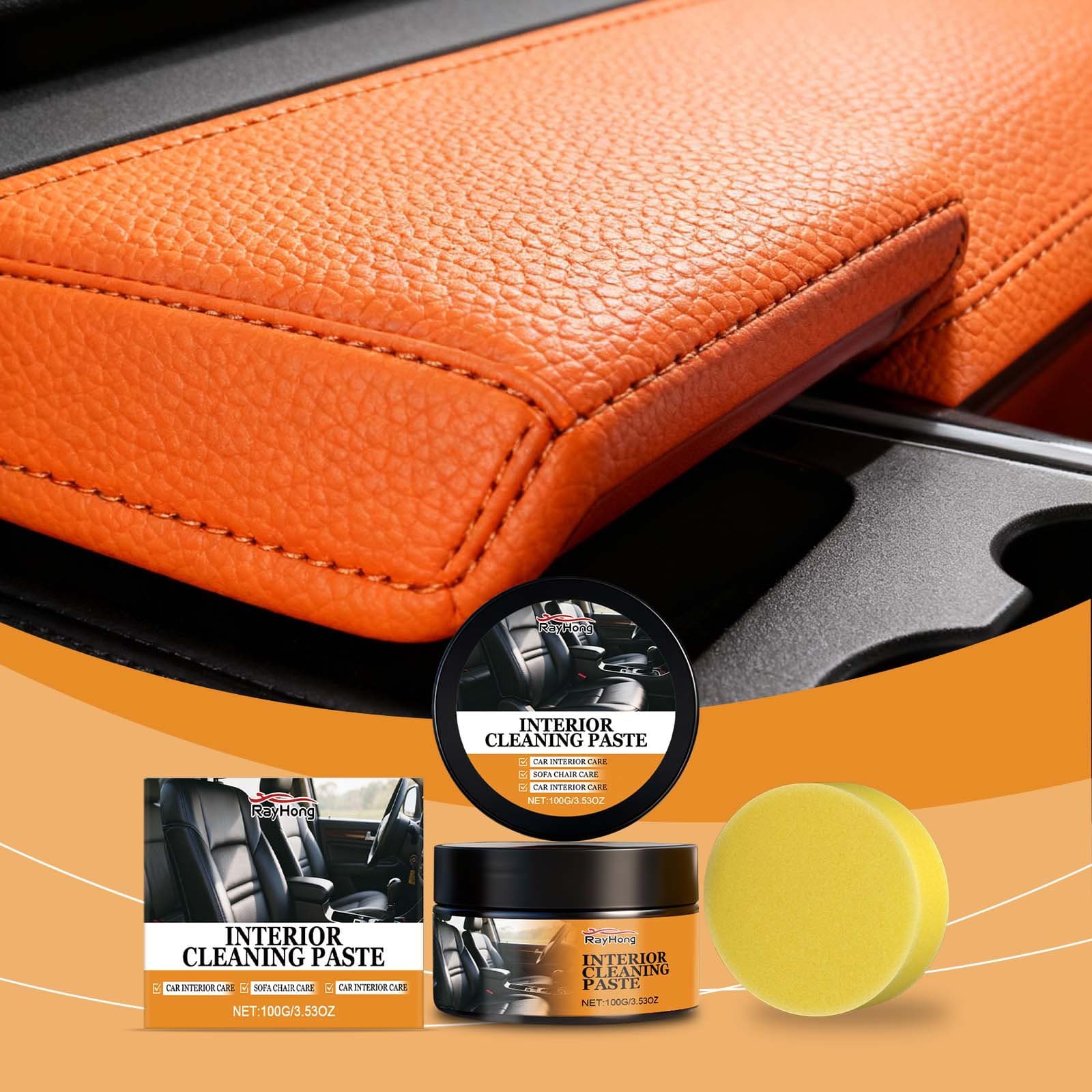 RAYHONG Multi-Purpose Car Leather Cleaner for Seat Interior Polishing, Stain Removal, Cleaning, and Daily Maintenance