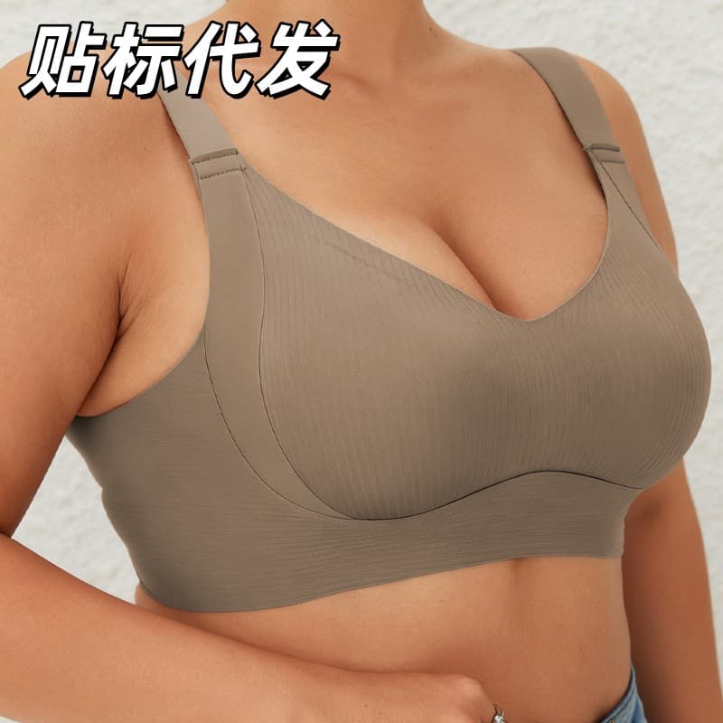 Cross-border Plus Size Wirefree Push-up Bra Women Seamless Lifting Soft Support Sports Bra for Plus Size Women Slimming Comfortable Style