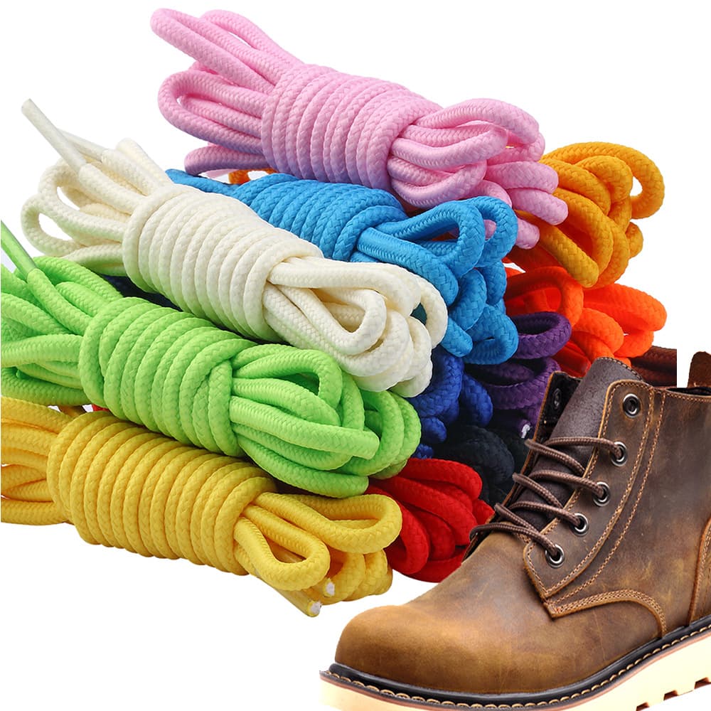 [07] Cross-Border Round Shoelaces Polyester 4mm Yeezy Shoelace Rope Multi-Color Colored Casual Black White Basketball Shoelaces