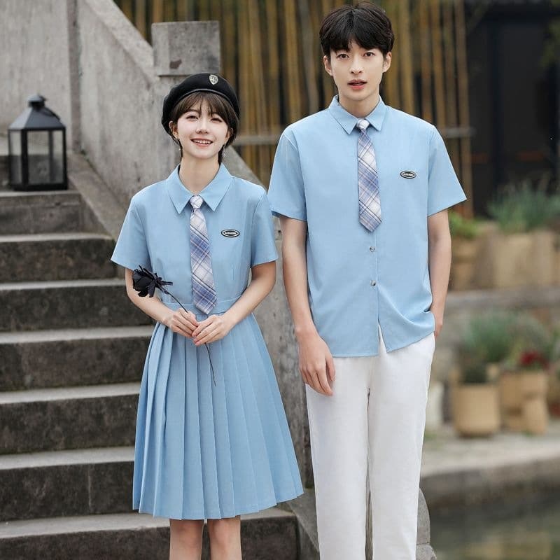 Scissors Stone Graduation Photo Sports Day Opening Ceremony College Style Primary and Secondary School Choir Recitation Class Uniform Dress