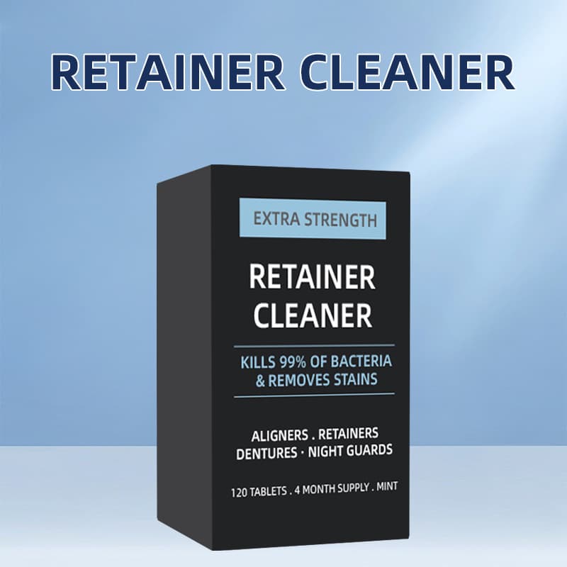 Cross-border supply of tooth retainer cleaner in English, braces cleaning, mint flavored cleaning solution, denture cleaner