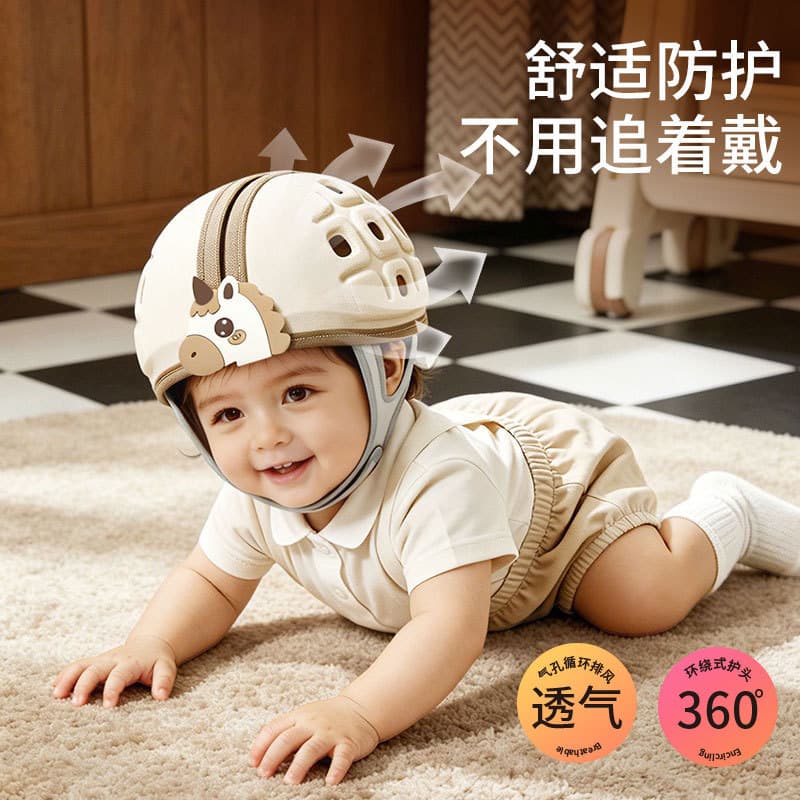 Anti-fall hat baby helmet anti-collision artifact baby learning to walk head protection children breathable safety helmet summer