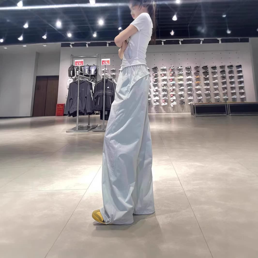 American Quick-Dry Cargo Pants for Women Summer 2025 New High-Waist Slimming Loose Wide-Leg Pants for Petite