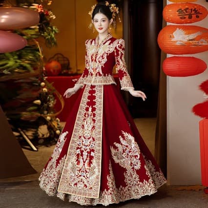 Velvet Xiuhu Suit 2026 New Style Bride Advanced Wedding Toast Dress Chinese Wedding Dress Slim Fit