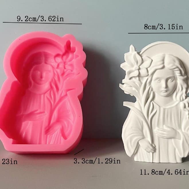 Hand-held Coin Bank Female Angel Silicone Candle Mold Hand-held Flowers Angel Plaster Mold Aromatherapy Candle Mold