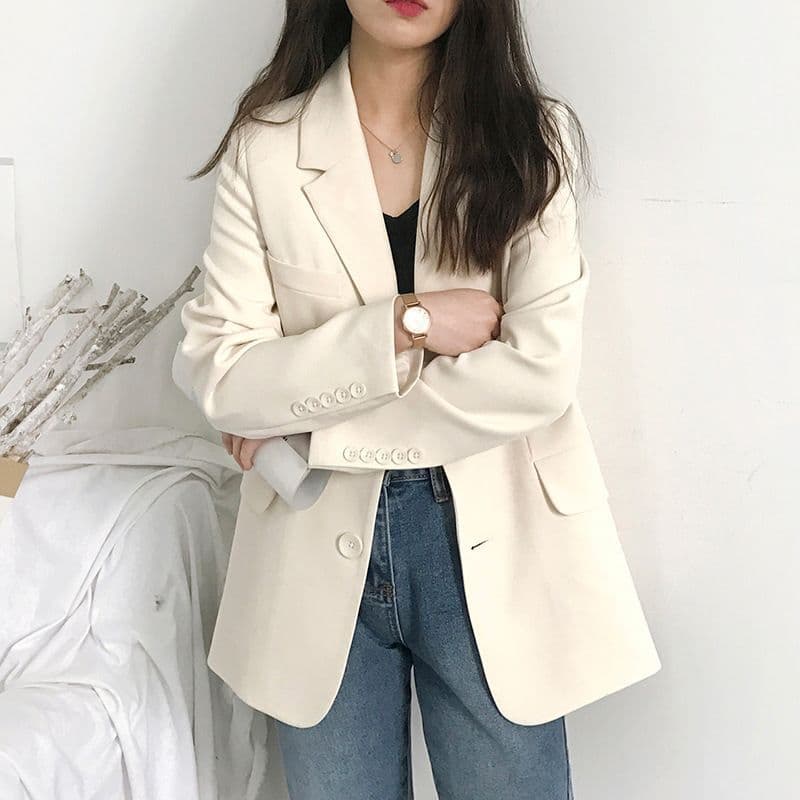 New Arrival Korean-style Loose-fit Blazer for Women, Plus-size Feeling British-style Suit Jacket for Spring/Autumn
