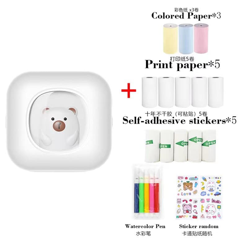 New foreign trade mini printer photo printer wireless connectable to mobile phone error printer portable printer