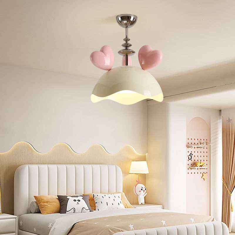 Cream style bedroom chandelier 2025 new creative French eggshell girls eye protection full spectrum children's room lamp