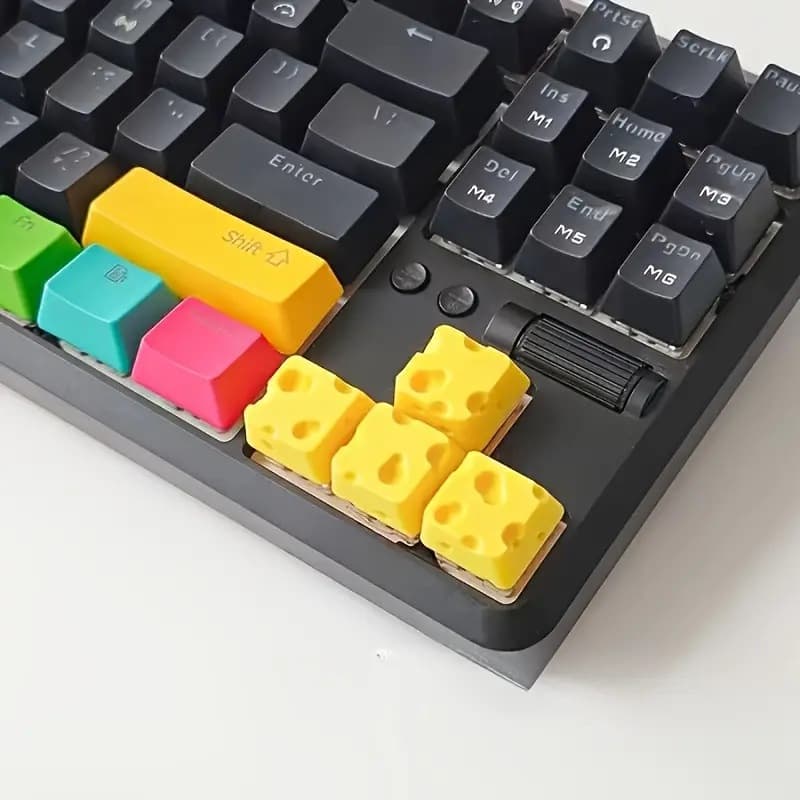 Creative Cheese Cross Axis Universal Yellow Series Keycap 3D Printed Fun Cute Keyboard Keycap