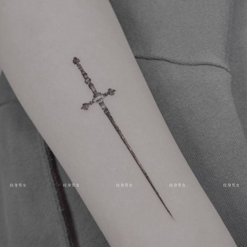 Cross Holy Light Sword Herbal Tattoo Sticker New Style Creative Tattoo Ins Style Scar Cover Niche Sticker