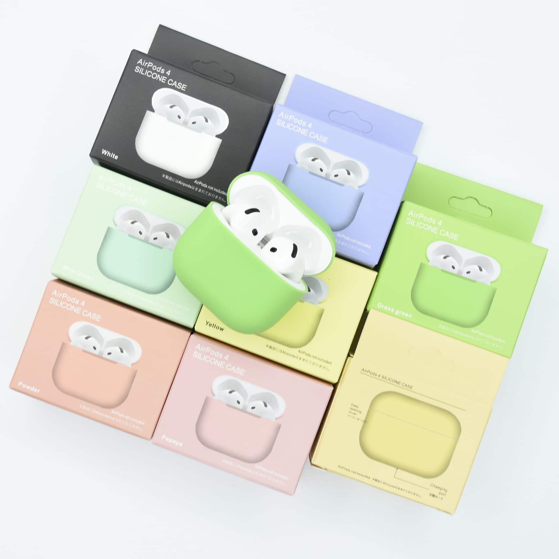 For Apple AirPods 4 wireless Bluetooth earphone silicone protective case, anti-drop storage bag, liquid split design