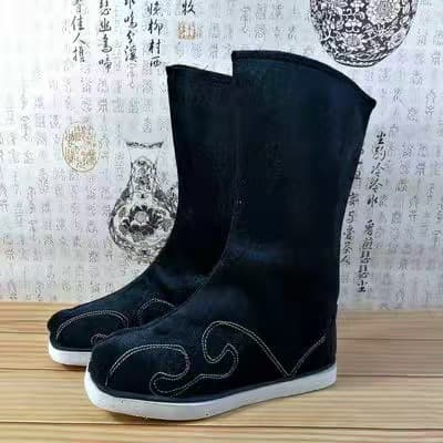 Ancient Hanfu Boots, Traditional Chinese Clothing Shoes, Minister Scholar Hanfu Shoes, Chinese Style Long Opera Anti-Slip Performance Boots