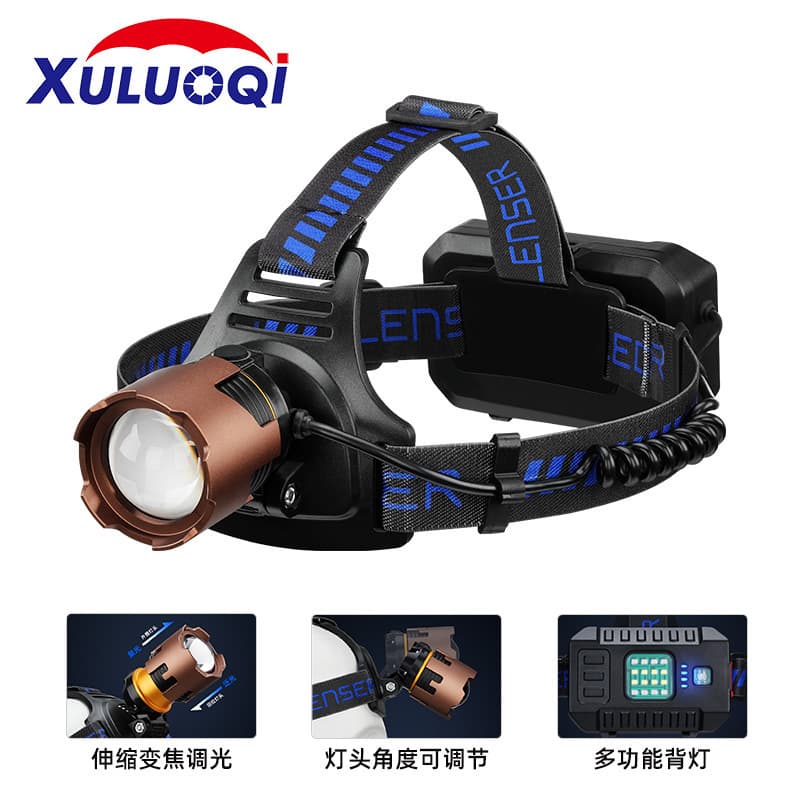 New Sensor Zoom High-Power White Laser Outdoor Headlamp Head-Mounted Bright Flashlight Fishing Light Mining Light