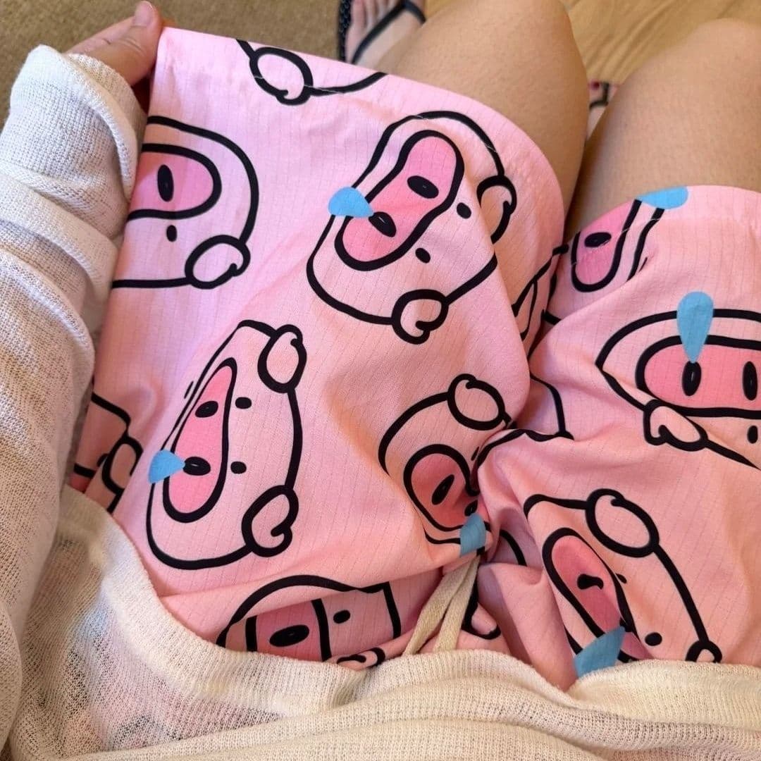 Summer cartoon walking pajamas for women, casual loose shorts that can be worn outside in summer, new Xiaoxin walking pants at home