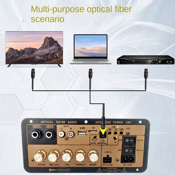 1 Set Color: Black Material: Metal + Plastic AC110V US Plug High Power 100W Bluetooth Amplifier