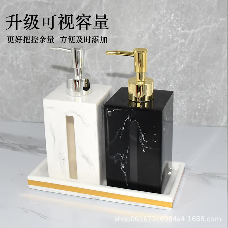 Cross-border resin hand sanitizer bottle, high-end hotel shampoo bottle, shower gel sub-bottle, Nordic resin bathroom bottle