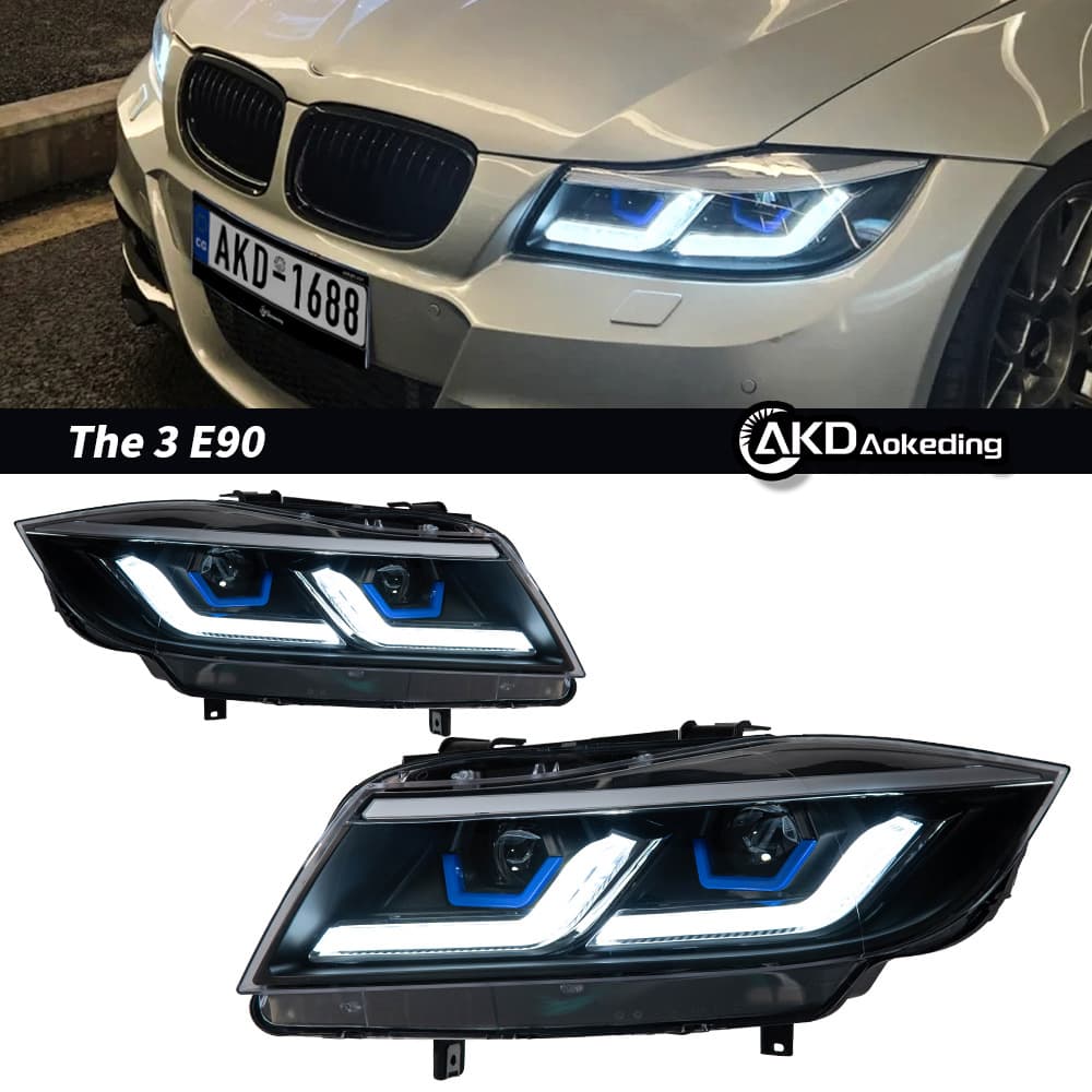Specially used for BMW 3 Series E90 headlight assembly 05-12 three series bifocal lens LED daytime running light headlights