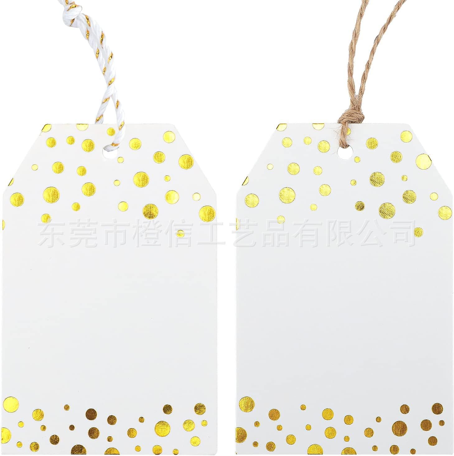 Cross-border Hot Selling Gold Foil Polka Dot Gift Tag Christmas Wedding Party Hanging Ornament