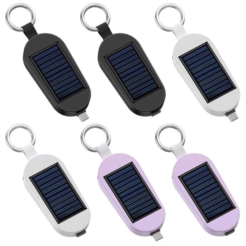 Cross-border hot-selling new mini keychain emergency solar power bank outdoor self-cable mobile power supply cross-border